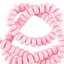 Polymer beads rondelle 7mm - Baby pink